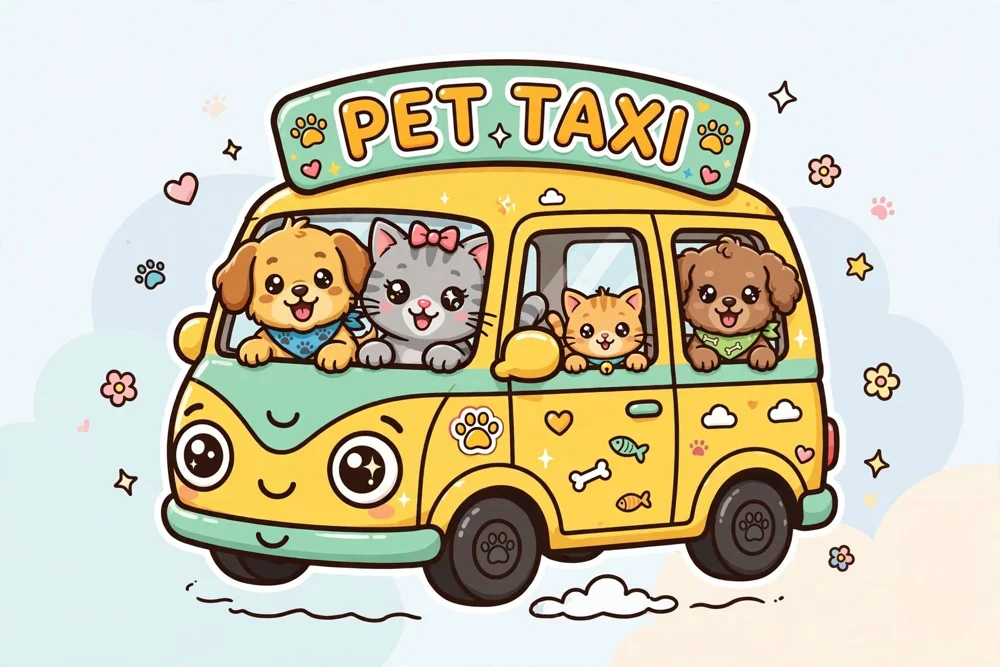 Pet Taxi Pet Hotel Guatemala Pet Taxi de Pet Hotel Guatemala: camioneta amarilla con perros y gatos